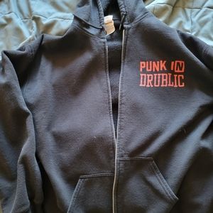 Punk in drublic zip up hoodie